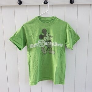 Bright Green Walt Disney World Mickey Mouse T-Shirt Classic Print Size SMALL